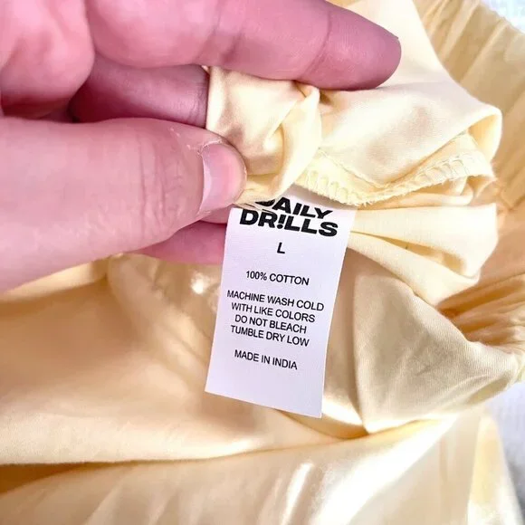 NWT Daily Drills Poplin Resort Boxer Pants Light Yellow Size L - Picture 5 of 5
